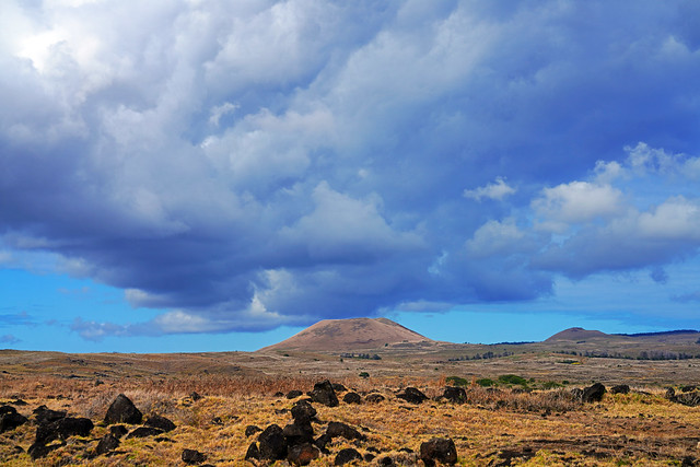 Dramatic sky over Easter Island