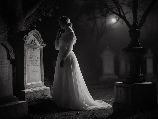 The widow in white ...