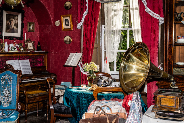 Beamish Museum - Music Teacher's Parlour Gramaphone 2 Ravensworth Terrace