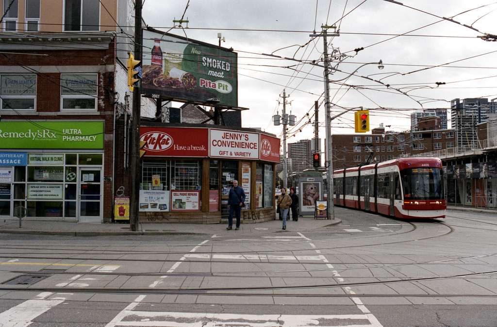 Gerrard and Parliment and the Westbound 506