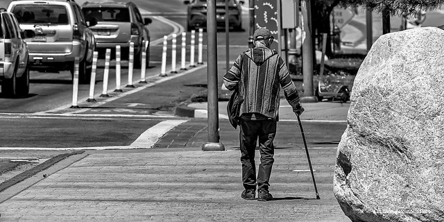 Street Photography - Old Man Israel hobbling along