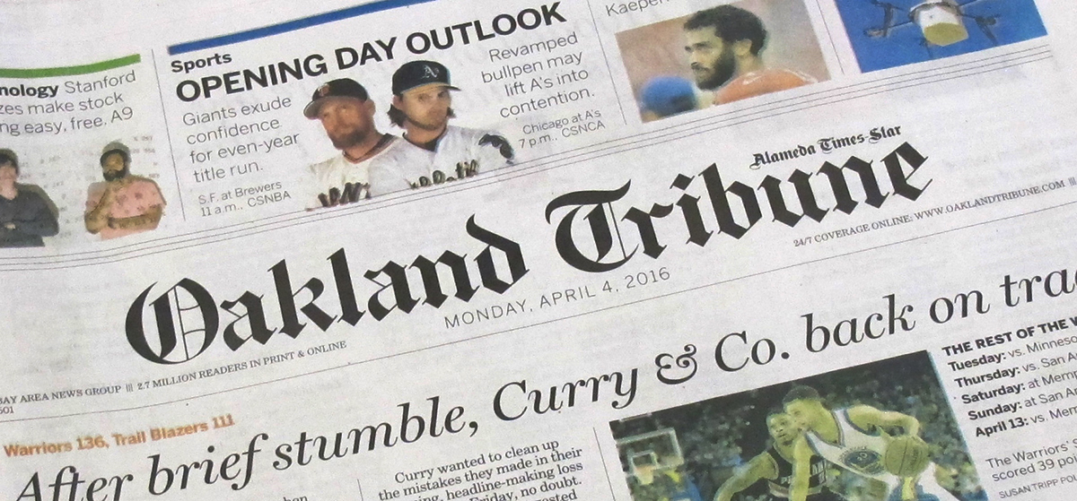 On April 4, 2016, former employees of the Oakland, California, Tribune, had a wake in honor of the paper's last day of publication Robert C. Maynard