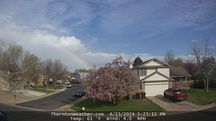 April 23, 2024 - The first rainbow of the season. (ThorntonWeather.com)April 23, 2024 - The first rainbow of the season.