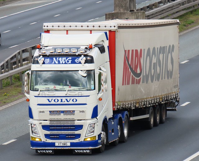 NWG Traction, Volvo FH (V7NWG) On The A1M Southbound, Fairburn Flyover, North Yorkshire 26/4/24