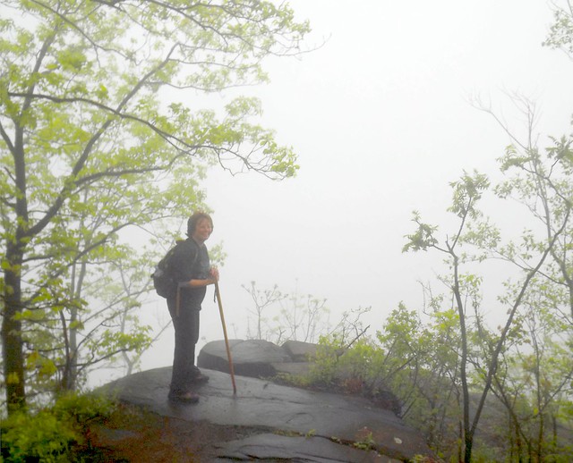 Girl Hiker in the Fog
