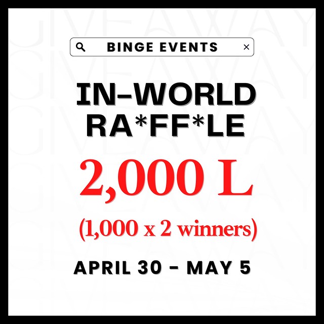 2000L IN-WORLD RAFFLE : APRIL 30 - MAY 5