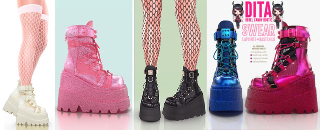 L+B Swear Dita Rebel Candy Bootie Collection @ FAMESHED