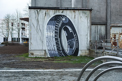 Viking Tyre Street Art - Fyrhuset, Gamle Viking Gummifabrikk /Boiler house, Old Viking Rubber factory