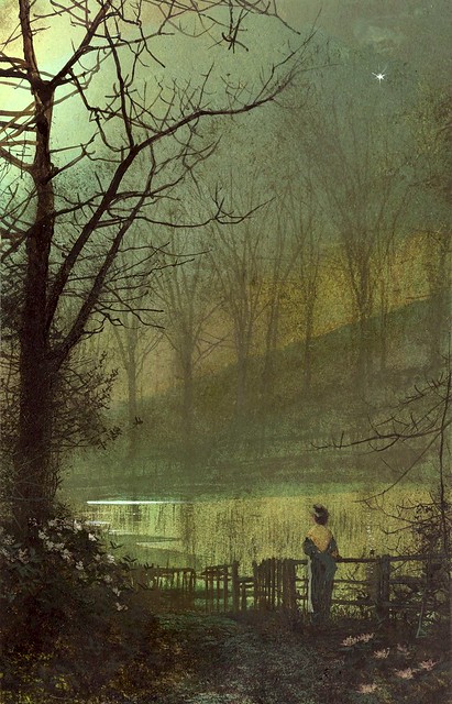 grimshaw, john atkinson - Figure by a Moonlit Lake