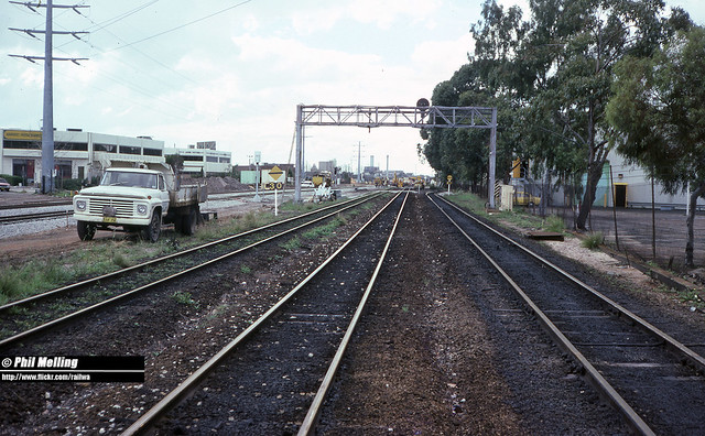 7502 Trackworks in progress looking to Claisebrook Moore Street East Perth 13 August 1988