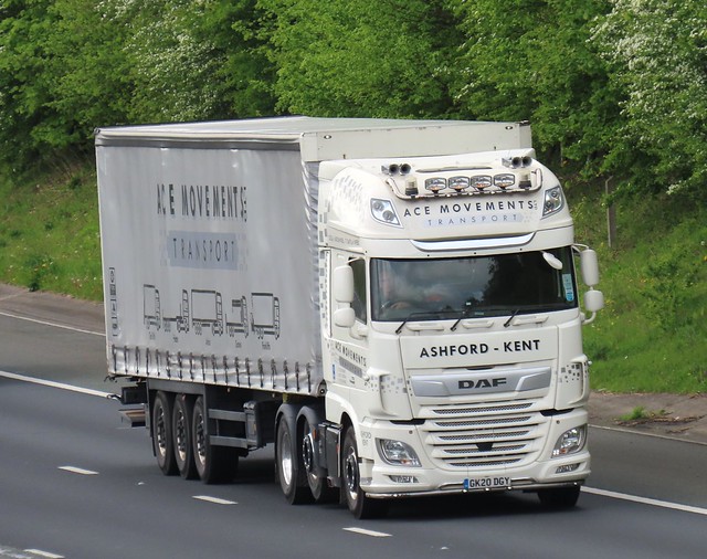 ACE Movements, DAF-XF (GK20OGY) On The A1M Northbound, Fairburn Flyover, North Yorkshire 29/4/24
