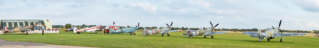 Two Hurricanes, Harvard, Four Spitfires