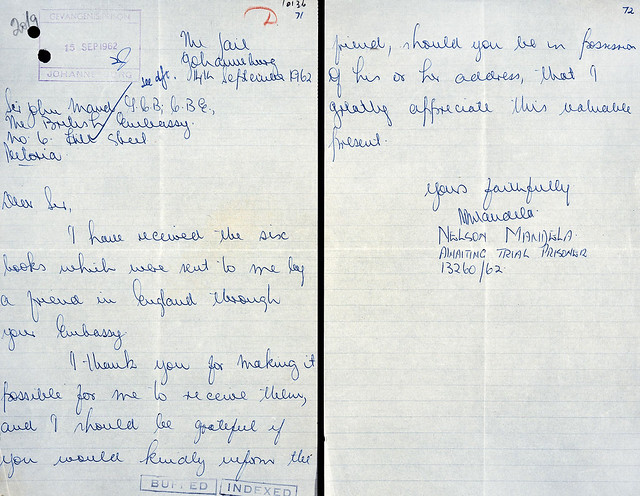 Nelson Mandela's letter from jail