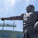 Green Bay, Wisconsin - June 2, 2023: Earl L Curly Lambeau statue outside Lambeau Field, home of the Green Bay Packers NFL team