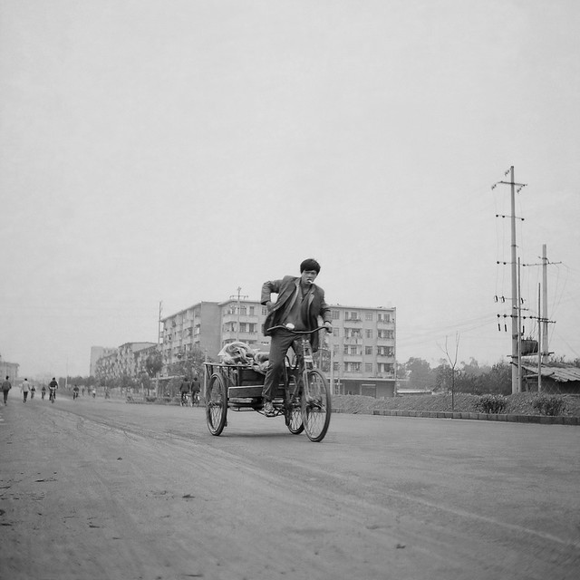 Urban landscape in Yangshuo 1988.