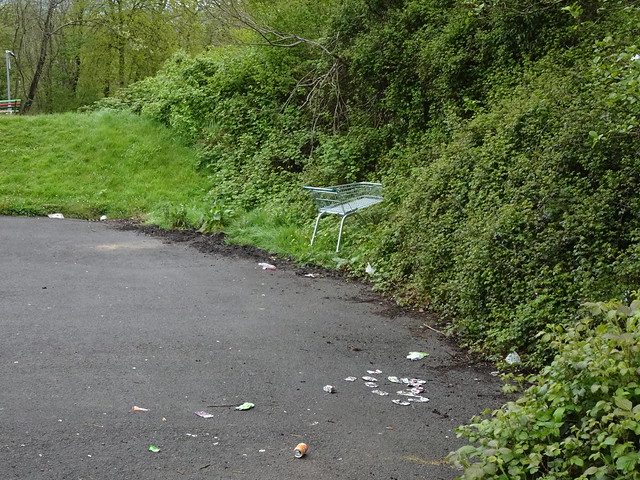 Morrison's Trolley, Overflow Car Park, St Dial's Road, Greenmeadow, Cwmbran 1 May 2024