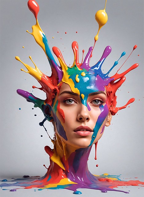 Paint Splashes Woman - Ben Heine
