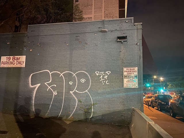 5.1.2024 - “RIP 19” graffiti on the 19 Bar, Minneapolis