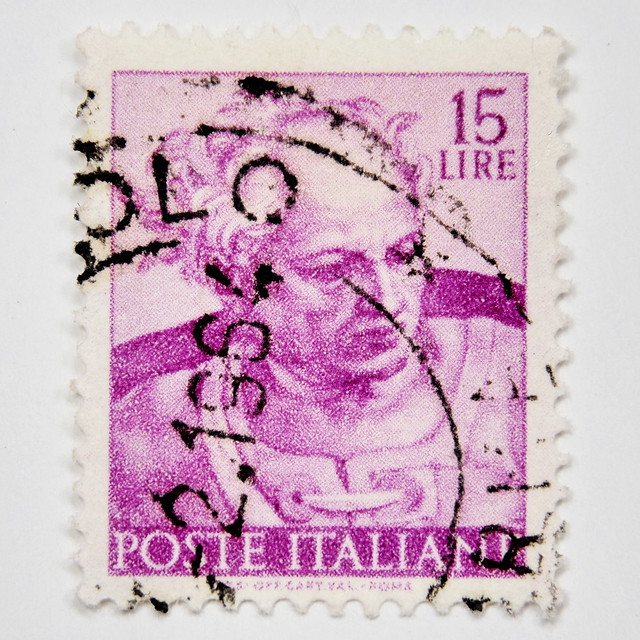 Italy Fresque de Michelangelo 15 lires de 1961