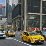 Yellow cabs Les célèbres taxis jaunes de la « grosse pomme » sillonent les rues de New-York.