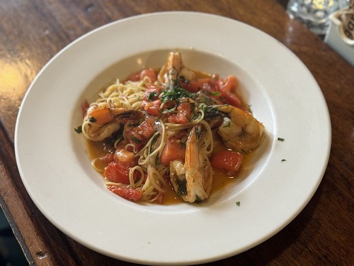 Capellini with prawns and tomatoes The Plaza Bistro, Sonoma, California

&lt;a href=&quot;https://theplazabistro.com/&quot; rel=&quot;noreferrer nofollow&quot;&gt;theplazabistro.com/&lt;/a&gt;