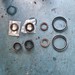 New and old flywheel oil seal, Torque convertor O ring and driveshaft Oil seal