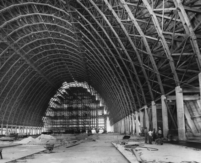 Blimp hangar construction, Richmond, Florida.