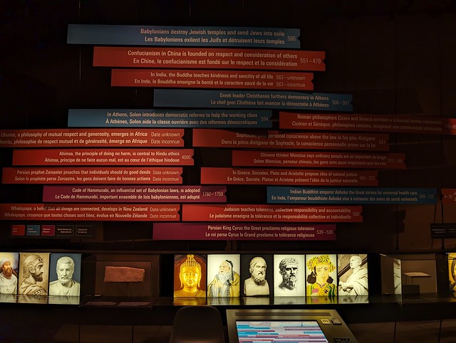 Human Rights timeline, Canadian Museum for Human Rights, The Forks, Winnipeg, Manitoba, Canada