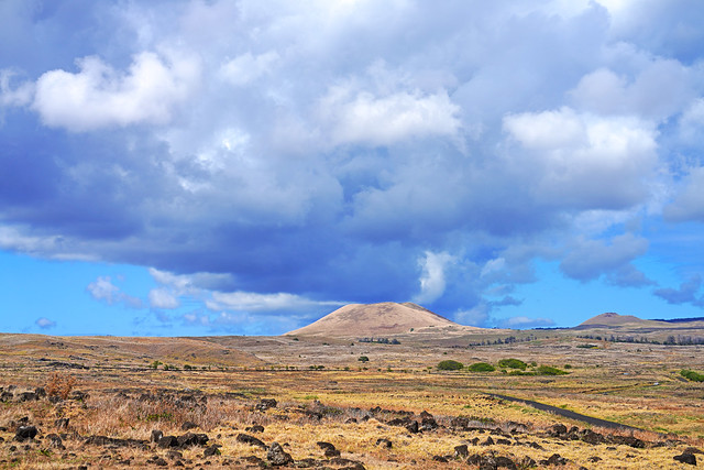 Fantastic clouds over the hills, Easter Island
