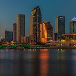 Tampa Skyline Dusk Lights Tampa Skyline 2 shots
First shot is my normal style, second is a long exposure with an ND filter and even smoother water.  Which do you prefer?