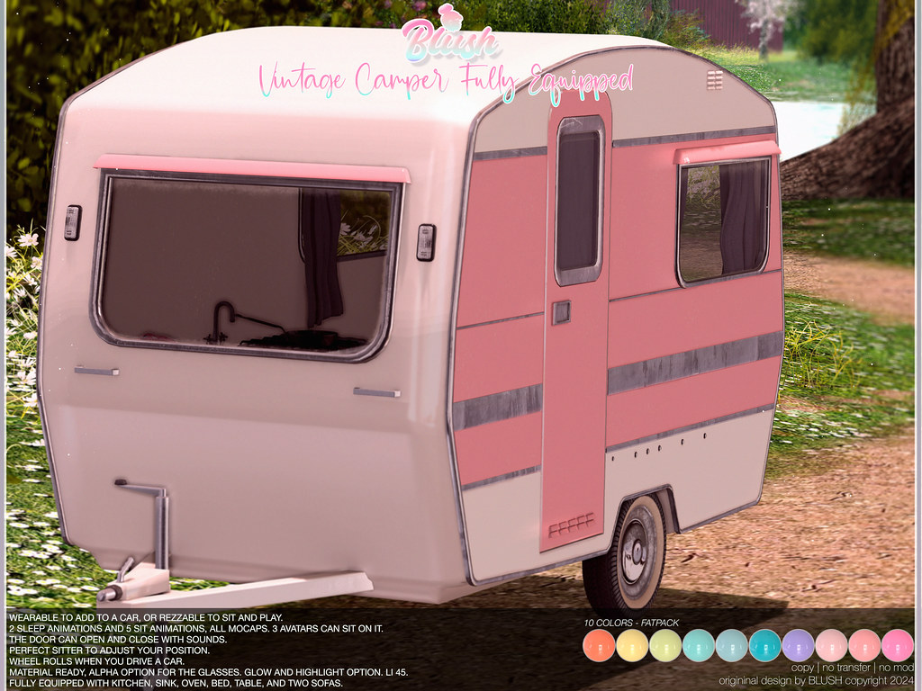 G I V E A W A Y – BLUSH – Vintage Camper Fully Equipped – Fatpack