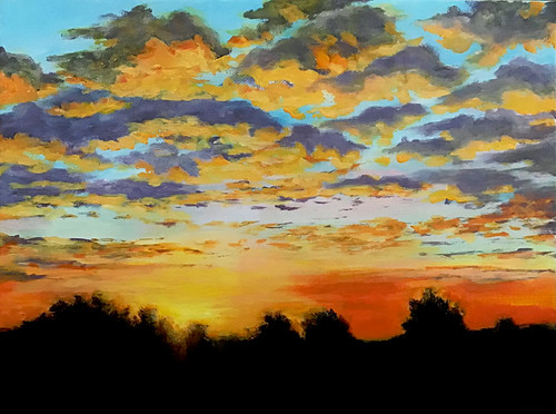 West Tennessee Sunset by Laurel Gillespie, acrylicpainting acrylic westtennessee