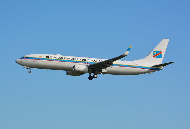 (ORY)République démocratique du Congo Boeing B737-9 JAER(BBJ3) T7-RDC Landing runway 25 from Berlin
