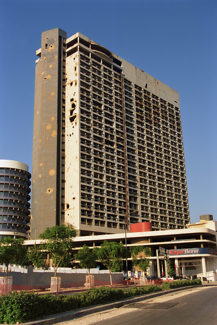 The ruined Holiday Inn, Beirut