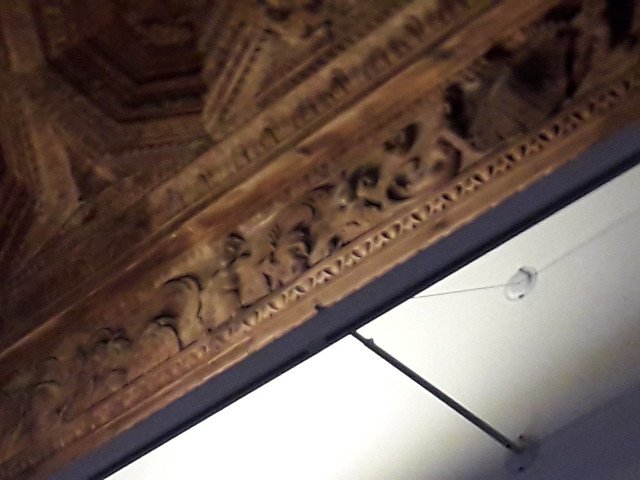 Detailed  carving, Coffered  Ceiling,    Ducal  Palace,  PLaza  de la Hora,  Pastrana,  Guadalajara,  Castille  La  Mancha,  Spain