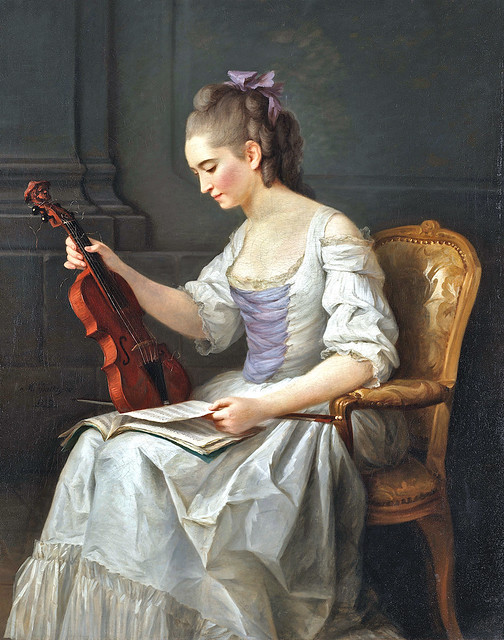 Anne Vallayer-Coster - Portait of a violinist 0ds fl [1773] Stockholm; Nationalmuseum 177753