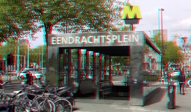 Ingang Metro-station Eendrachtsplein Rotterdam 3D