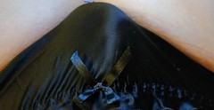 Black silk panties progression