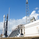 NASA’s Boeing Crew Flight Test Rollout (NHQ202405040016) ]A United Launch Alliance Atlas V rocket with Boeing’s CST-100 Starliner spacecraft aboard is seen as it is rolled out of the Vertical Integration Facility to the launch pad at Space Launch Complex 41 ahead of the NASA’s Boeing Crew Flight Test, Saturday, May 4, 2024 at Cape Canaveral Space Force Station in Florida. NASA’s Boeing Crew Flight Test is the first launch with astronauts aboard the Starliner spacecraft and Atlas V rocket to the International Space Station as part of the agency’s Commercial Crew Program. The flight test, targeted for launch at 10:34 p.m. EDT on Monday, May 6, serves as an end-to-end demonstration of Boeing’s crew transportation system and will carry NASA astronauts Butch Wilmore and Suni Williams to and from the orbiting laboratory. Photo Credit: (NASA/Joel Kowsky)