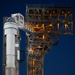 NASA’s Boeing Crew Flight Test Preflight (NHQ202405040034) A United Launch Alliance Atlas V rocket with Boeing’s CST-100 Starliner spacecraft aboard is seen illuminated by spotlights on the launch pad at Space Launch Complex 41 ahead of the NASA’s Boeing Crew Flight Test, Saturday, May 4, 2024 at Cape Canaveral Space Force Station in Florida. NASA’s Boeing Crew Flight Test is the first launch with astronauts of the Boeing CFT-100 spacecraft and United Launch Alliance Atlas V rocket to the International Space Station as part of the agency’s Commercial Crew Program. The flight test, targeted for launch at 10:34 p.m. EDT on Monday, May 6, serves as an end-to-end demonstration of Boeing’s crew transportation system and will carry NASA astronauts Butch Wilmore and Suni Williams to and from the orbiting laboratory. Photo Credit: (NASA/Joel Kowsky)