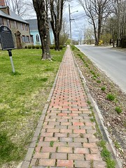 Brick sidewalk. Wiscasset, Maine.