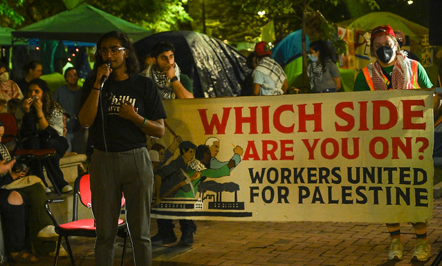 Workers march for Palestine in solidarity with students