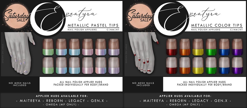 Eventyra – Nail Applier – Metallic Tips Series – Pastel or Colors