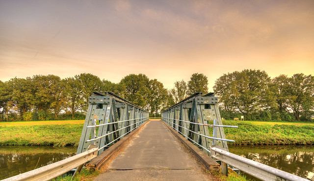 Laarbrug spanning the Wilhelminakanaal, village of Aarle-Rixtel, The Netherlands.