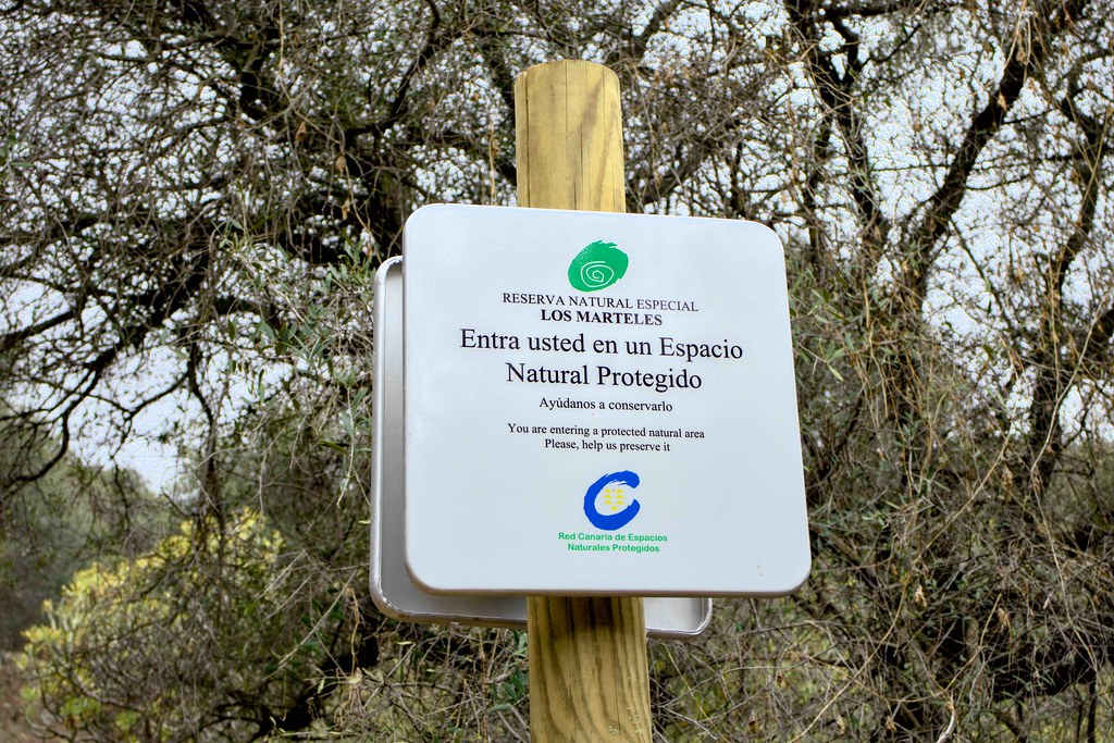 Señal espacio protegido los Marteles en Gran Canaria