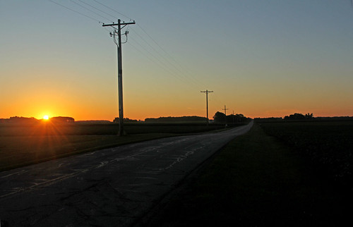 Sunrise on Manchester Road by craigsanders429, The sun is rising over Manchester Road near Crawfordsville, Indiana, on a Saturday morning. ruralsce