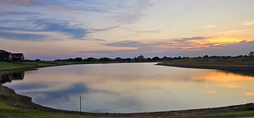 Gentle, Calming, and Beautiful by lillypotpie, 2024 summer sunset water east lake trail sidewalks reflection sky clouds beautiful evening house law