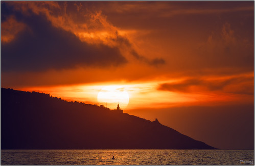 Laga Beach Vibes II by InakiLauzirika, basquecountry bermeo bizkaia euskadi euskalherria orange red seascape seashore sunset urdaibai laga 