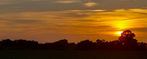 Harvington Sunset by Rev Paul O'Connor, harvingtonhall harvington worcestershire silhouette sun sunlight sunset sunshine cloud dusk landscap