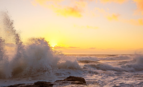 Breaking Wave by Leo(Blue)Mayer, Gale force winds last night seems to be clearing this morning.sunrise wave surf wild coolangatta qld